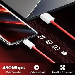 OnePlus USB Type C Cable 10 A 1 m plastic ONE PLUS Original 80W USB Type C Data Sync Fast Charging Charger Cable Compatible image 3