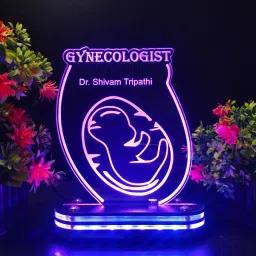 Customized Thank You Gift For Gynecologist Doctor 3D LED Multicolor Name Plate Table Lamp-11