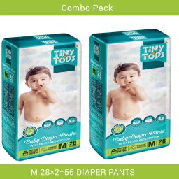 Baby Diaper Pants - Medium Size (7-12kgs) (M28 x 2 = 56 Pants) - M-image-20