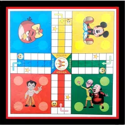 tredd enterprises Wooden Chess and Ludo Board 2 in 1 Combo Set With Dice and Coins Party & Fun Board Game image 2
