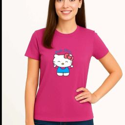 Women Printed Round Neck Cotton Blend Multicolor T-Shirt-image-79