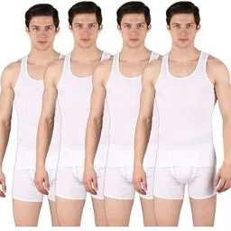 Pack of 3 CRYSTAL CA-302 RIB(LINING) WHITE VEST Men Vest-image-41