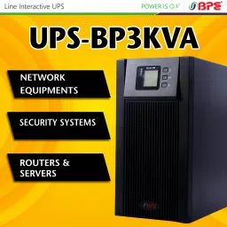 BPE 3 kVA Online MF1103B8 with Inbuilt Batteries 240 V Online/double-conversion Tower Model UPS with Overload Protection with Digital Display 4 Outlet Plugs image 2