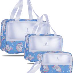 Women Brown, Blue Cosmetic Bag-image-91