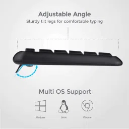 ASTRUM Wireless Keyboard Mouse KW340 Black Wireless Standard Multi-device Keyboard image 4
