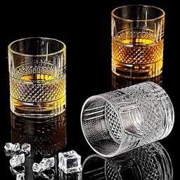 (Pack of 3) Crystal Old Fashioned Whiskey Glasses, 300 ml, Set of 3 Glass Set Whisky Glass-image-18