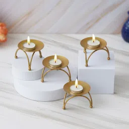 ecraftindia Iron Table Diya Set image 2