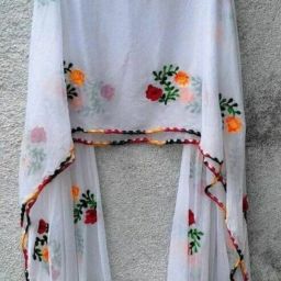 Chiffon Solid White Women Dupatta-image-11