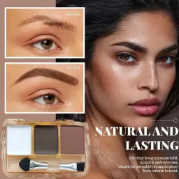 3 Color Eyebrow Pomade Long-Lasting, Waterproof & Sweatproof Formula with Brush-20