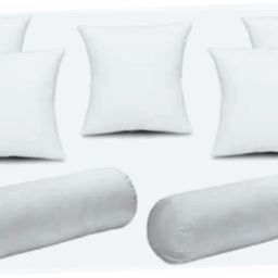 5 Cushion 2 Bolster Microfibre Solid Bolster Pack of 7-image-6