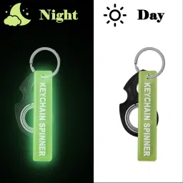 tecokart Metal Ninja Spinner Keychain， Fidget Keyring with Glow-in-the-Dark Strip Key Chain image 3