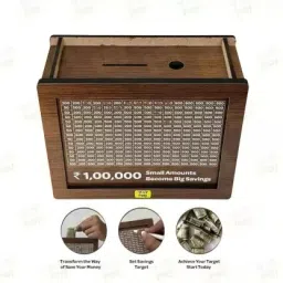 Secure Wooden Box for Smart Saving Coin Bank-79