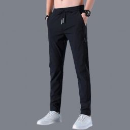 Men Solid Black Track Pants-image-79