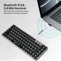Portronics POR 375 Bluetooth, Wireless Handheld Multi-device Keyboard Compatible with Desktop, Laptop, Mac Bubble 2.0 image 2