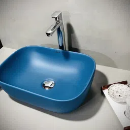 Table Top Premium Designer Ceramic Wash Basin(Blue-1) (18*13*5)(Blue-1) Table Top Basin-image-88