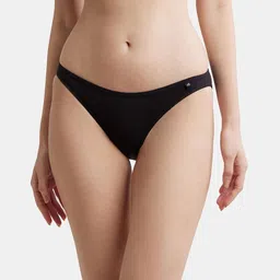 jockey SS02 Super Combed Cotton Elastane Stretch Women Bikini Black Panty-picture-40