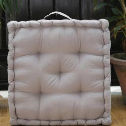 blanc9 Grey Solid Cotton 16x16 Inches Floor Cushion-picture-12