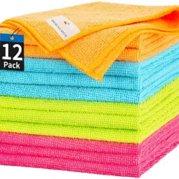 4 Color Orange Assorted 250 GSM (30x30)Super Soft Premium Streak Free Washable Dry Microfiber Cleaning Cloth-3