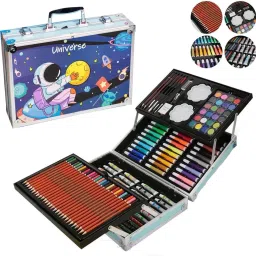 145 Piece Big Astronaut Space Art & Craft Drawing Set Painting Suitcase for Kids-17