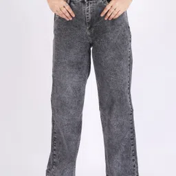 zayla Women Relaxed Fit Mid Rise Grey Jeans-picture-46