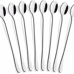 caridge Soda Spoon, Coffee Spoon, Set of 8, Silver 20 cm Length Stainless Steel Dessert Spoon Set-picture-4