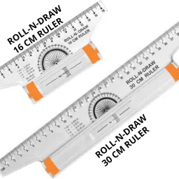 Roll N Draw Scale Set-1 PC Plastic Roll N Draw Ruler (16cm) and 1 PC Plastic Roll N Draw Ruler (30 cm) Scale/ Ruler Very Useful to Architect, Engineering Students, Other students, Office Employee (Set of 2) Ruler-26