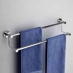 23 Inch Wall Mounted SS Towel Rod, Racks, Bar, Hanger For Bathroom Accessories Silver Towel Holder-image-79