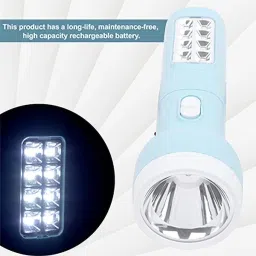 pesca Rechargeable Emergency Light 2 In 1 Led Flash Light High Power Combo Torch image 2