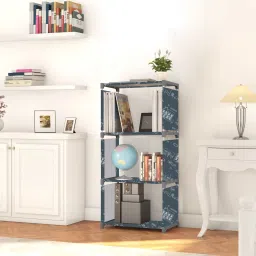 Multipurpose Collapsible Bookshelf 4 Racks Book Stand Almirah for Home & Kids Metal Open Book Shelf-27