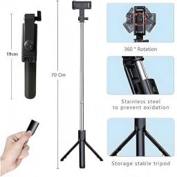 LIMBRO Selfie Stick Tripod with Attached Flash Light and Bluetooth Remote Bluetooth Selfie Stick image 4