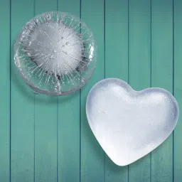grih soukhya 4 Slots Multishape(Heart, Square, Oval, Round) Silicone Mould For Soap, Ice tray Green Silicone Ice Cube Tray image 3