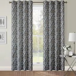152 cm (5 ft) Polyester Semi Transparent Window Curtain (Pack Of 2)-image-1