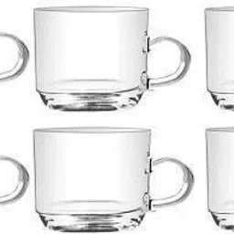 Pack of 6 Glass Crystal Clear Tea & Coffee Cup Green Tea Cup Clear pack of 6-picture-18