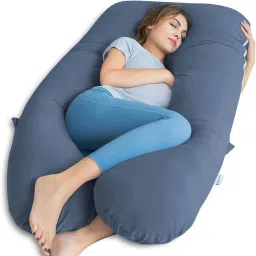 "Enjoy full-body comfort and support for a more peaceful pregnancy journey." Microfibre Solid Pregnancy Pillow Pack of 1-image-94