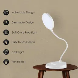 gesto Battery Operated Table Lamp for Students, 3 Level Brightness Touch Control Study Lamp image 4