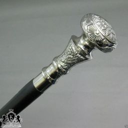 Vintage Antique Walking Cane Wooden Walking Stick Silver Brass Handle Knob Gift Walking Stick-image-34