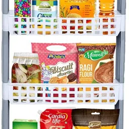 5 Layer | White & Grey | SLIM Classic- Smart Storage Organizer – Multipurpose & Easy-To-Move Slide Out Shelf Basket Rack Trolley EcoPlastic With Wheels for Kitchen | Bedroom | Bathroom | Home | Pantry | Washing & Utility Area Plastic Kitchen Trolley-image-84