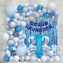 Cute 1st Birthday Boy Celebration Decoration Items Kit - For Kids-image-93