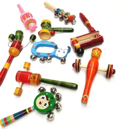 Wooden Rattles for New Born Babies, Infants, Toys - Set of 9 pcs Rattle-15