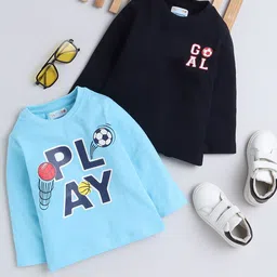 BUMZEE Boys Pack Of 2 Typography Printed Cotton Casual T-shirt-image-53