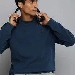 Puma Self Design Embroidered Classics Jacquard Crew Sweatshirt-picture-10
