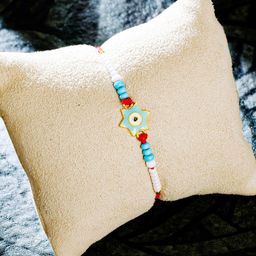Sukkhi Rakhi Men Gold-Plated Blue Beaded Star Rakhi-image-13