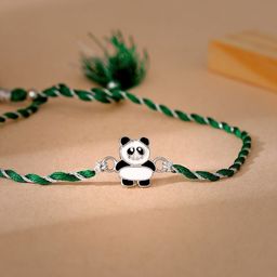 GIVA Boys 925 Silver Panda Thread Rakhi-83