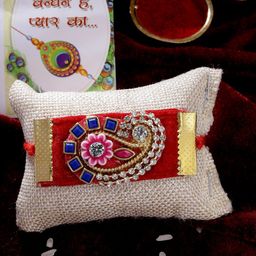 NVR Stone-Studded Rakhi With Roli Chawal & Chocolate-image-21