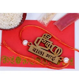 The Magic Wand Kids Gold-Coloured & Red Thread Rakhi-picture-22