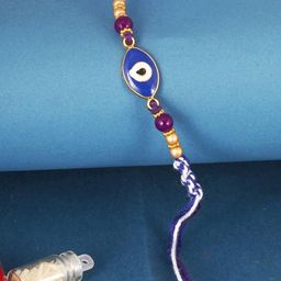 Vighnaharta Boys Gold And Rhodium Plated Evil Eye Thread Rakhi-45