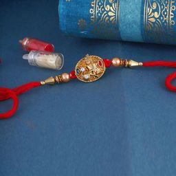 Vighnaharta Boys Gold & Rhodium-Plated Stones Studded Thread Rakhi-18