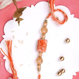 Aapno Rajasthan Beaded Thread Rakhi with Roli Chawal & Greetings Card-image-17