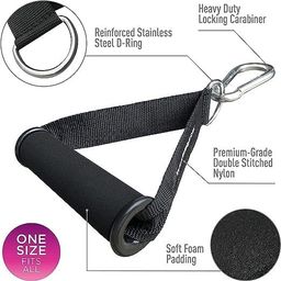 abs sports ABSSports Nylon Handle Cable Machine Attachment Resistance Band Handle With S Lock (2 Pcs) Multi-training Bar image 2