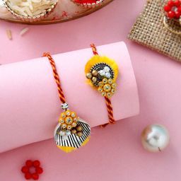 Aapno Rajasthan Set Of 2 Bhaiya Bhabhi Rakhi-image-1